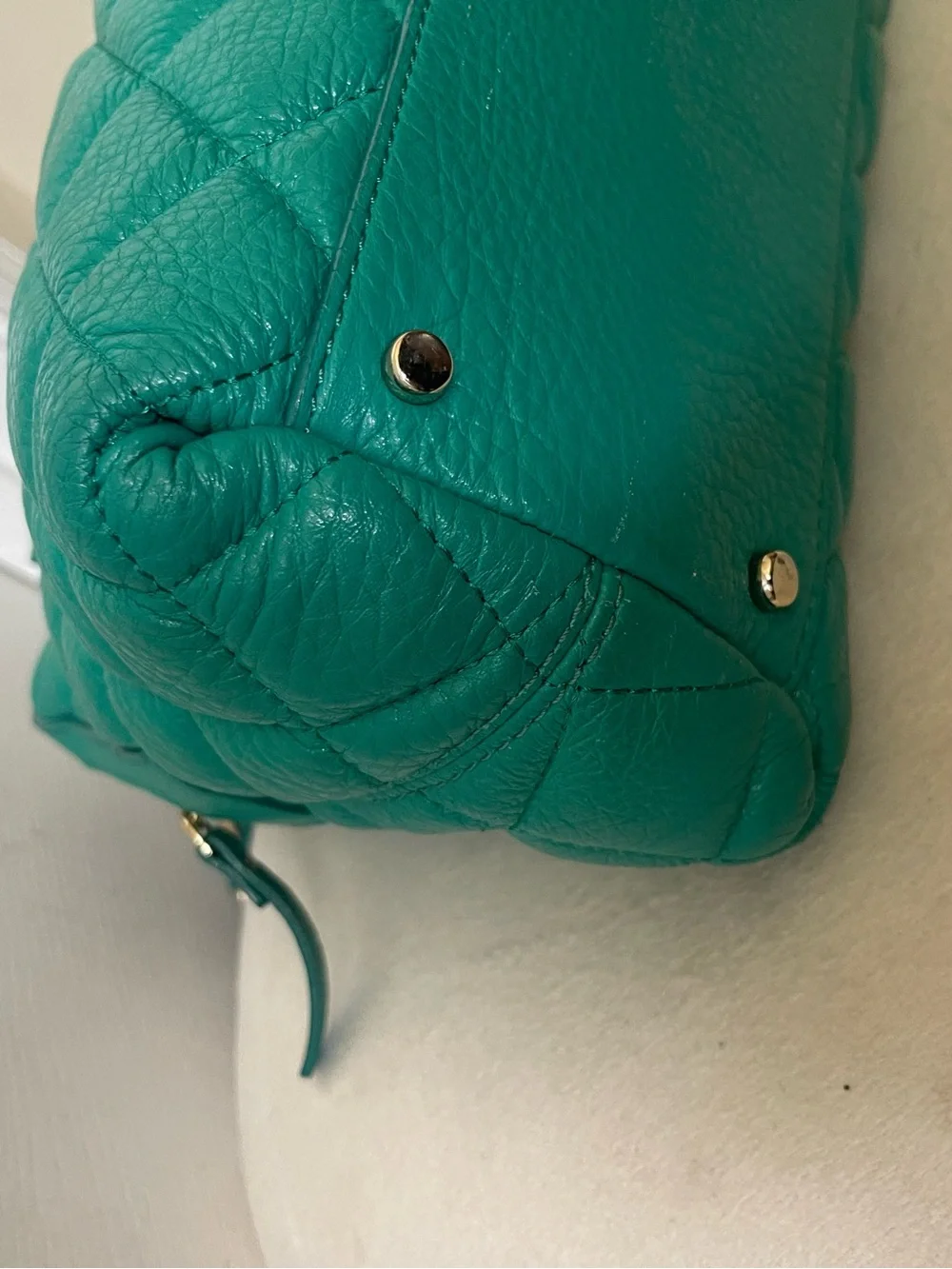kate spade Quilted Teal Shoulder Bag with Gold Chain Straps